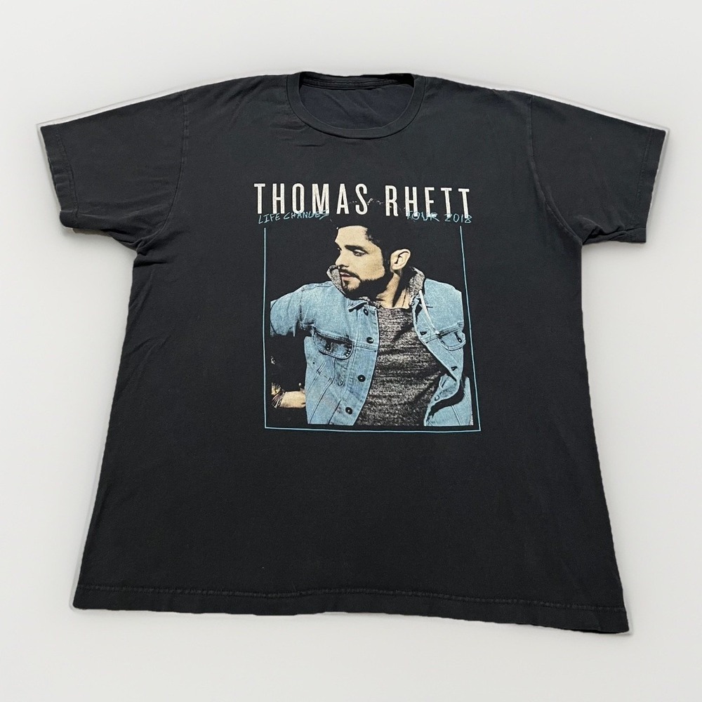 Thomas Rhett Concert Mens Black Life Changes Music Band Tour 2018 Graphic Tee L